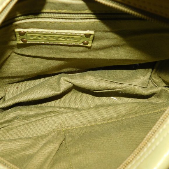 Fossil Leather Green Shoulder Bag Purse - Picture 7 of 11